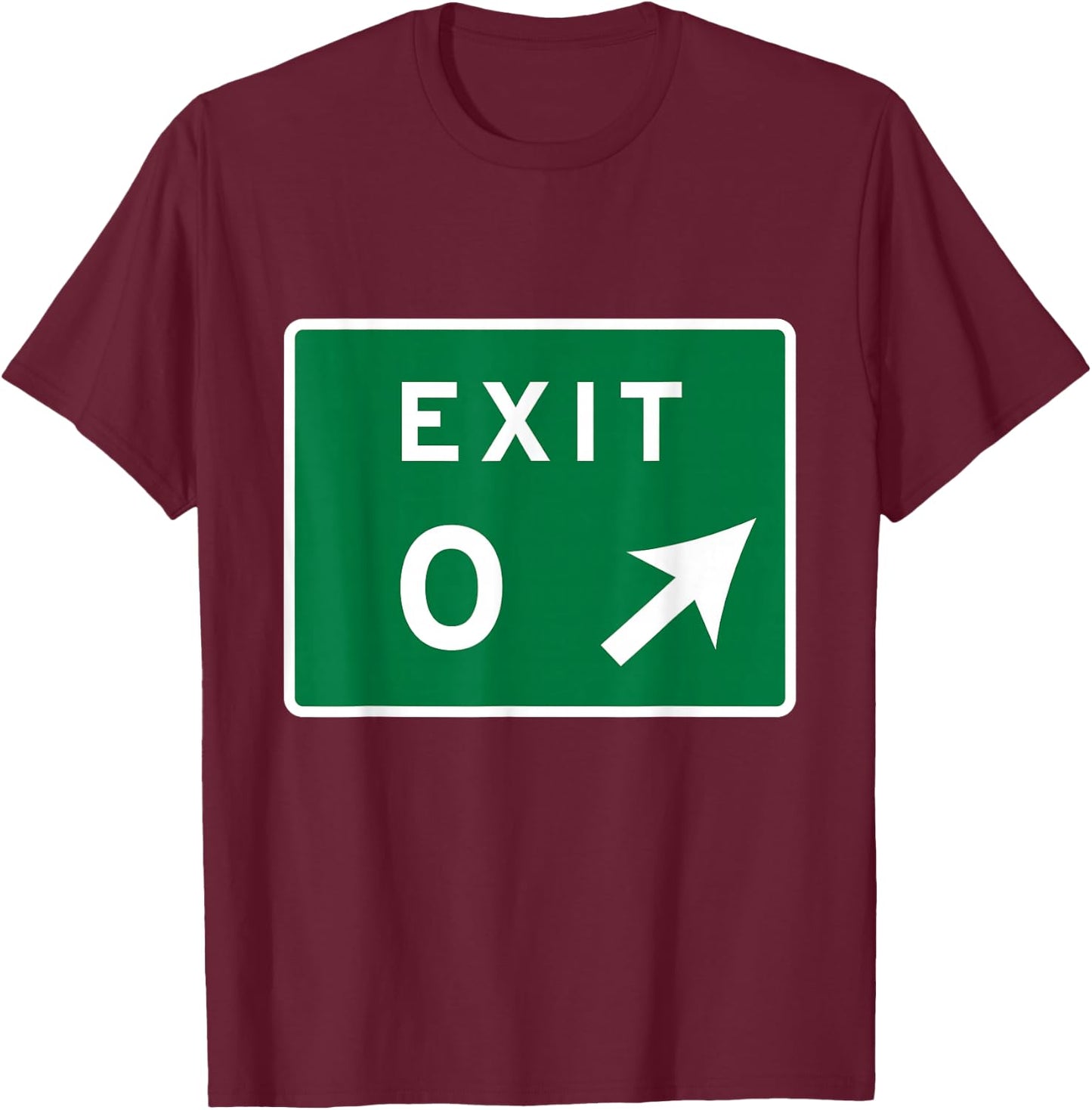 Exit 0 Zero Cape May NJ New Jersey Shore Parkway Sign T-Shirt - T-Shirt | Maroon