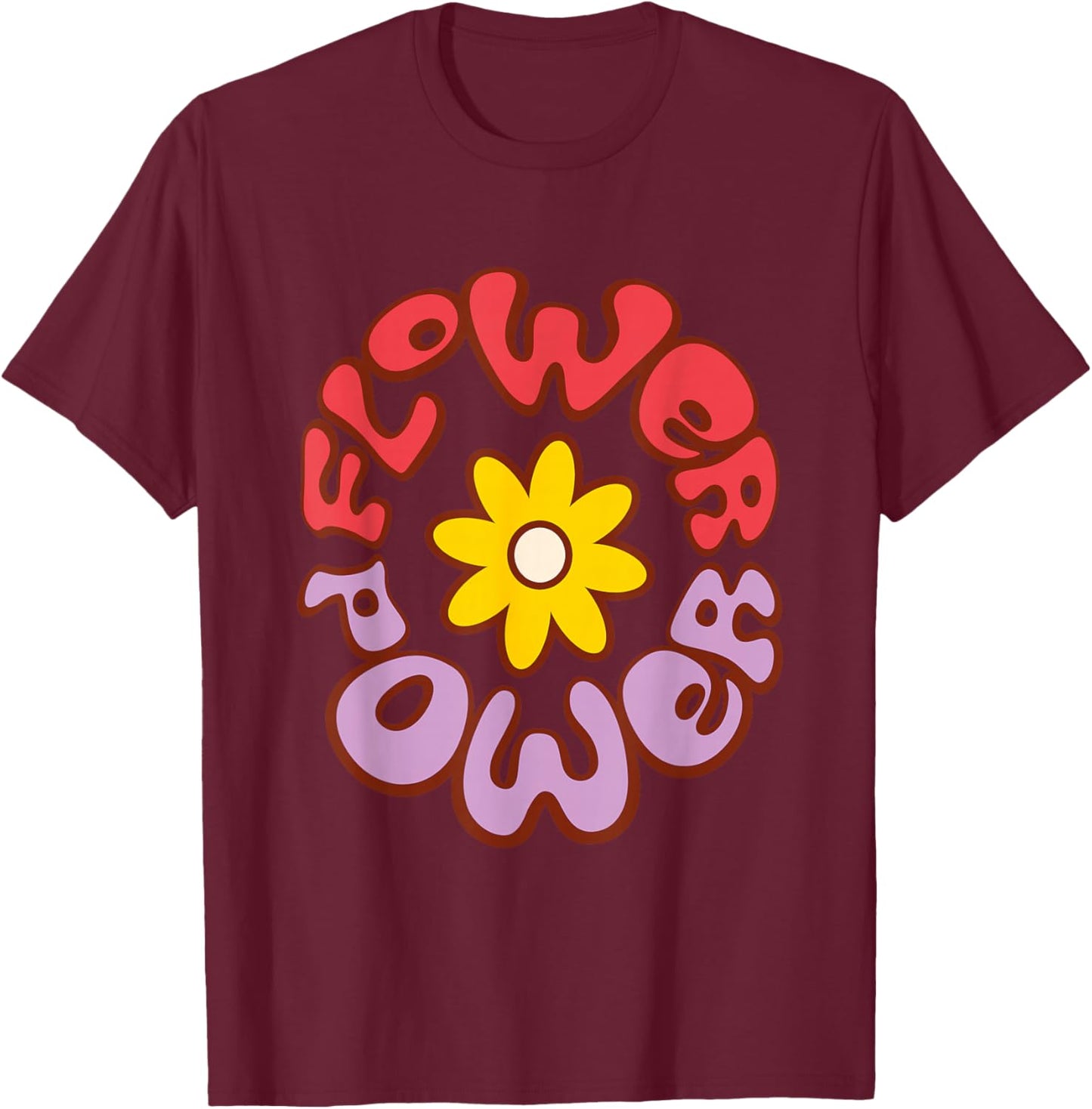 Flower Power T-Shirt - T-Shirt | Maroon