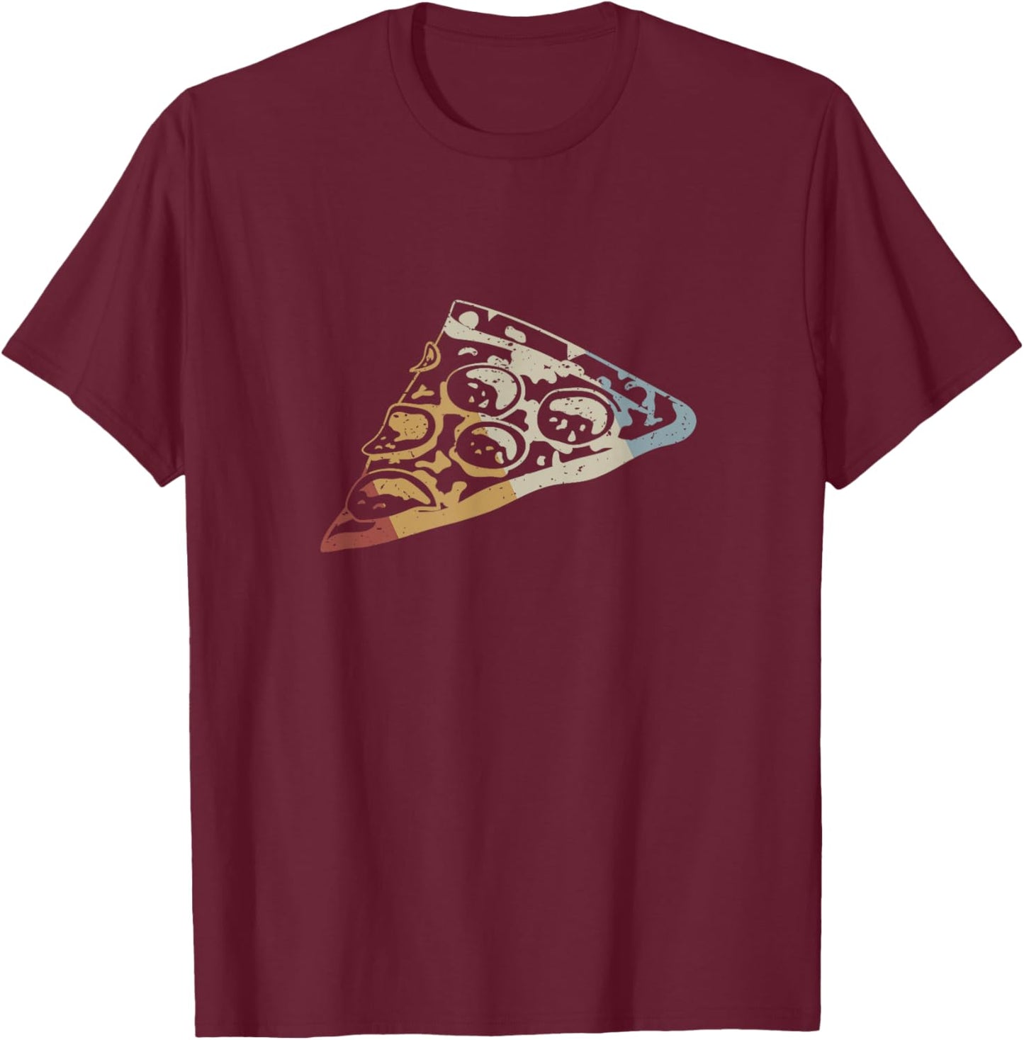 Pizza Slice Retro Style Vintage T-Shirt - T-Shirt | Maroon