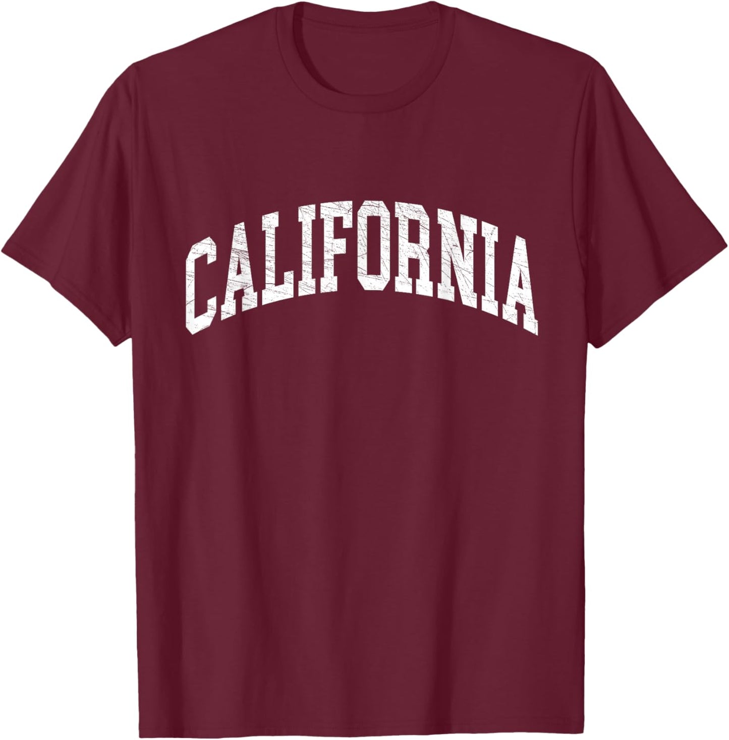California - CA - Distressed/Worn Design - Classic Small T-Shirt - T-Shirt | Maroon