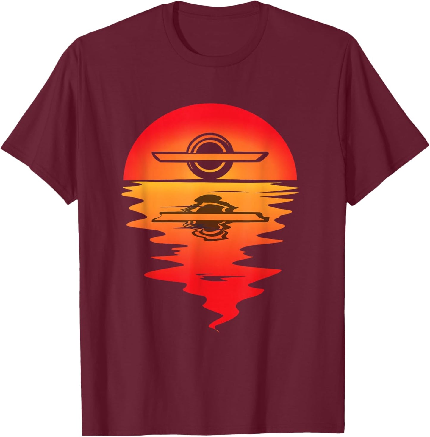 Electric Skateboard Vintage Sunset Onewheel Float Monowheel T-Shirt - T-Shirt | Maroon