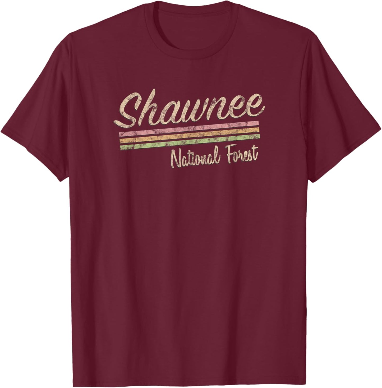 Shawnee National Forest Retro Vintage T-Shirt - T-Shirt | Maroon