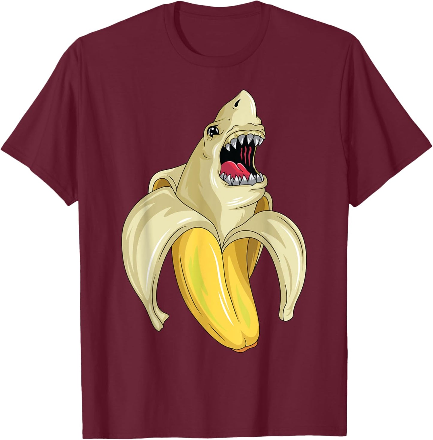 Shark Themed Banana Party Banana Shark Party Banana Themed T-Shirt - T-Shirt | Maroon