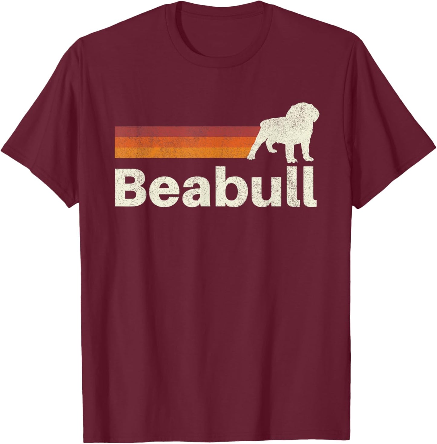 Vintage Beabull Retro Mom Dad Dog T-Shirt - T-Shirt | Maroon
