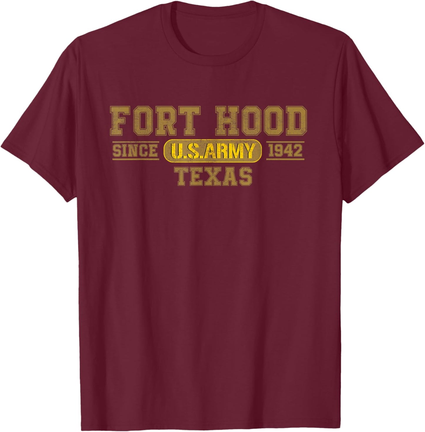 Fort Hood Texas - US Army Base Vintage Gifts T-Shirt - T-Shirt | Maroon