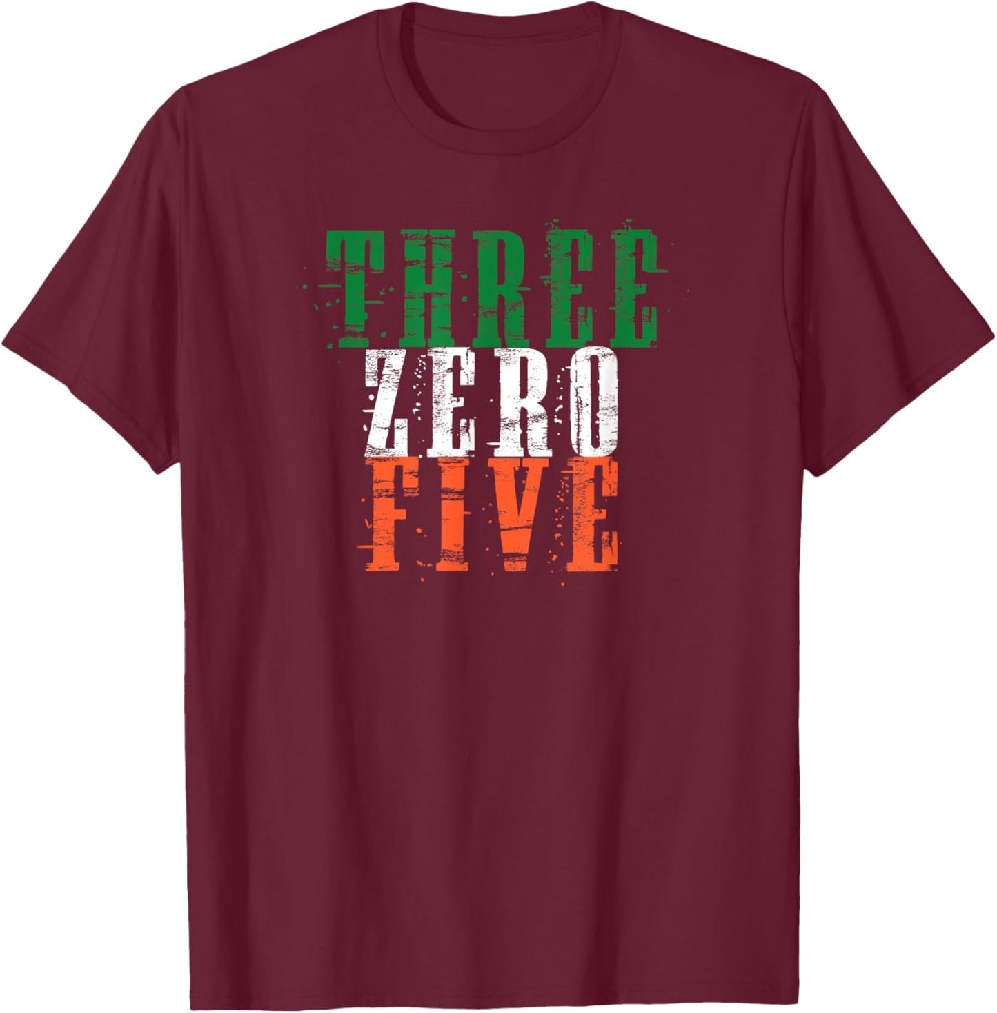 Three Zero Five 305 Miami Dade County T-Shirt - T-Shirt | Maroon