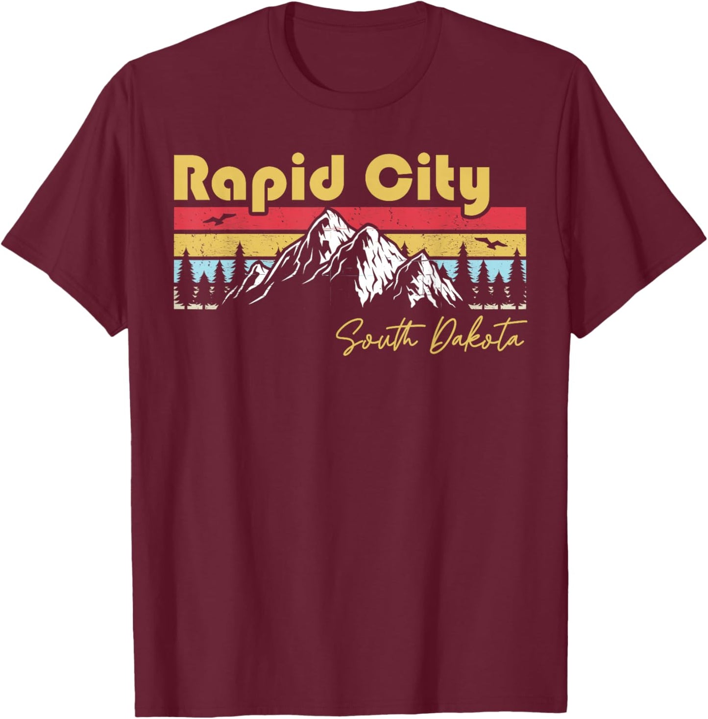 Rapid City South Dakota Roots Hometown Vintage Home State T-Shirt - T-Shirt | Maroon
