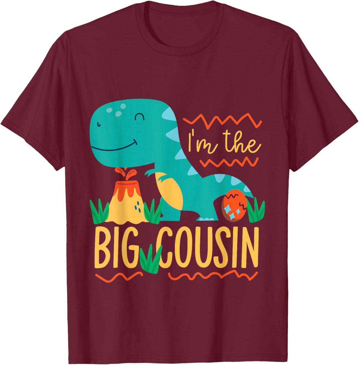 I am the Big Cousin Dinosaur for Children T-Shirt - T-Shirt | Maroon