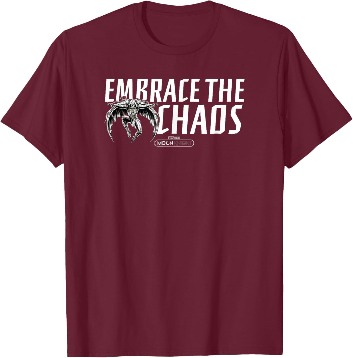 Marvel Moon Knight Embrace The Chaos Jumping Logo T-Shirt - T-Shirt | Maroon