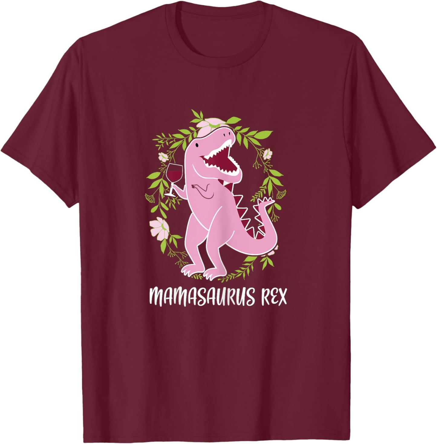 Mamasaurus Rex Mom Dinosaur T-Shirt - T-Shirt | Maroon