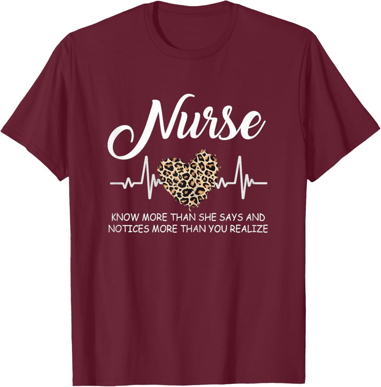 Nurse Definition Nurse Life Nurse Week Cute Leopard T-Shirt - T-Shirt | Maroon