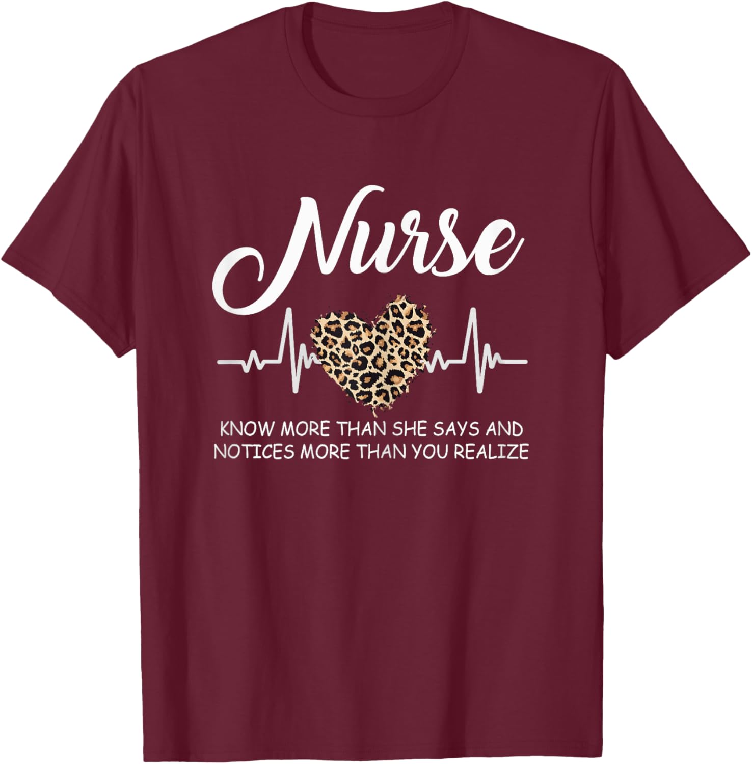 Nurse Definition Nurse Life Nurse Week Cute Leopard T-Shirt - T-Shirt | Maroon