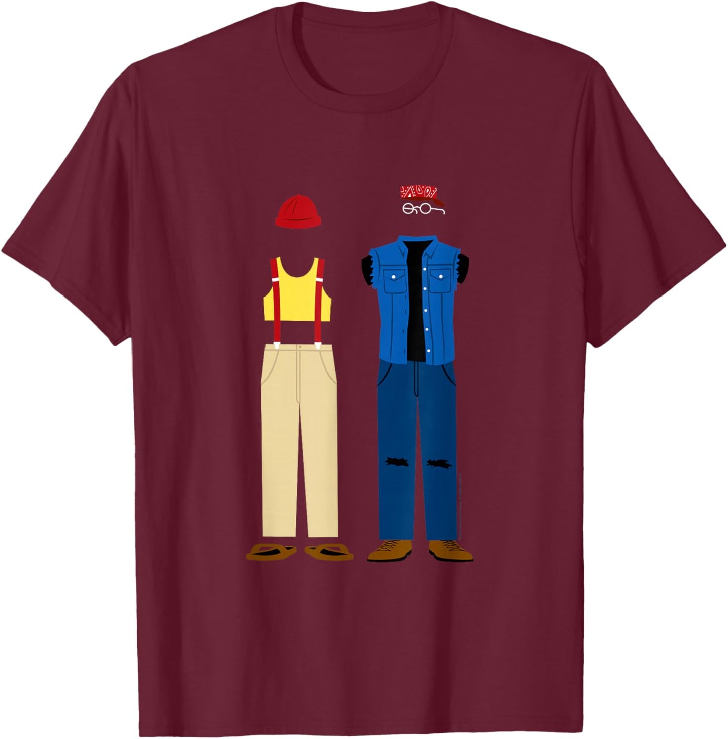 Cheech and Chong's Up in Smoke Man and Pedro Outfits T-Shirt - T-Shirt | Maroon
