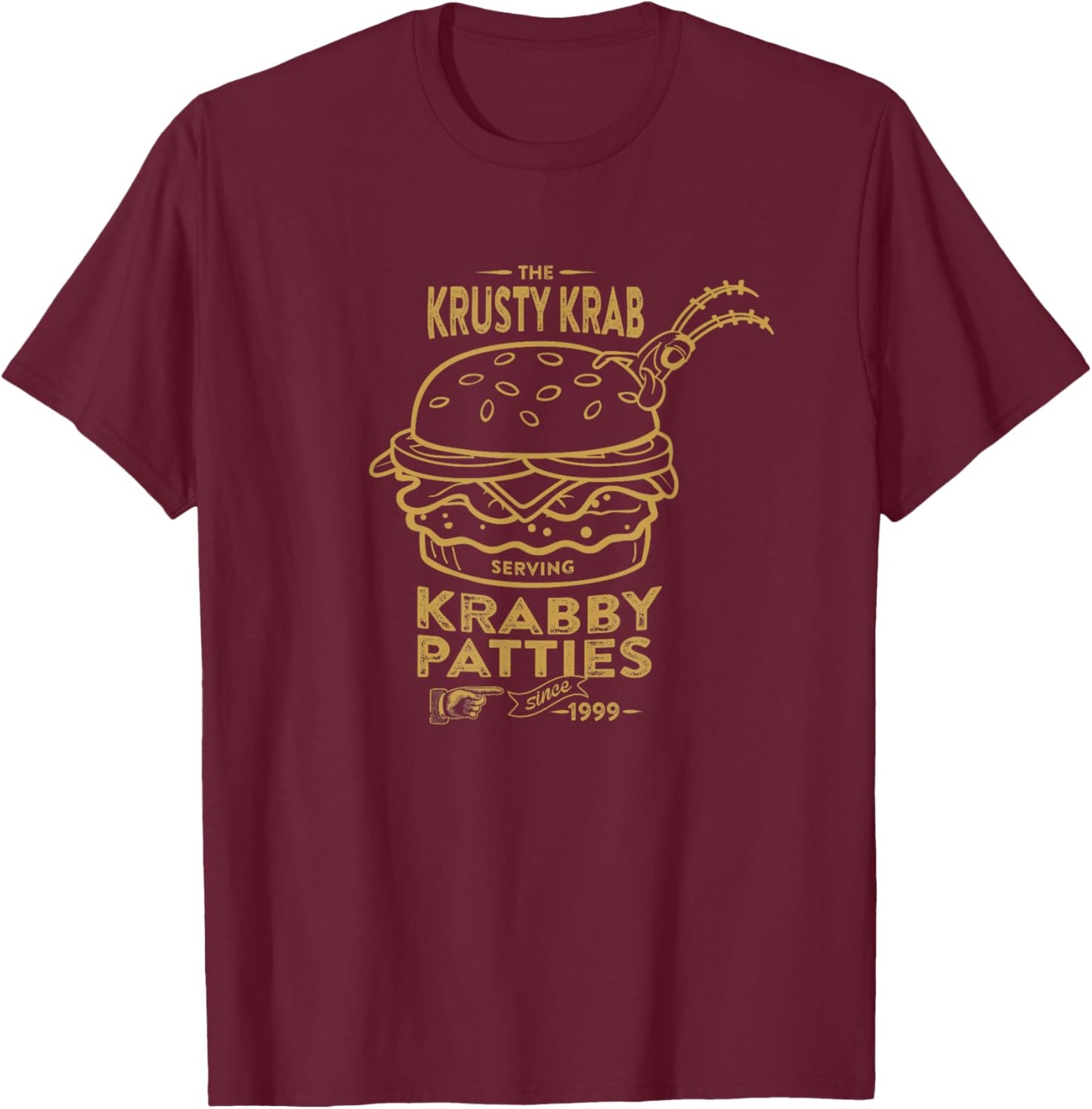 Spongebob Squarepants Krusty Krab Krabby Patties Ad T-Shirt - T-Shirt | Maroon