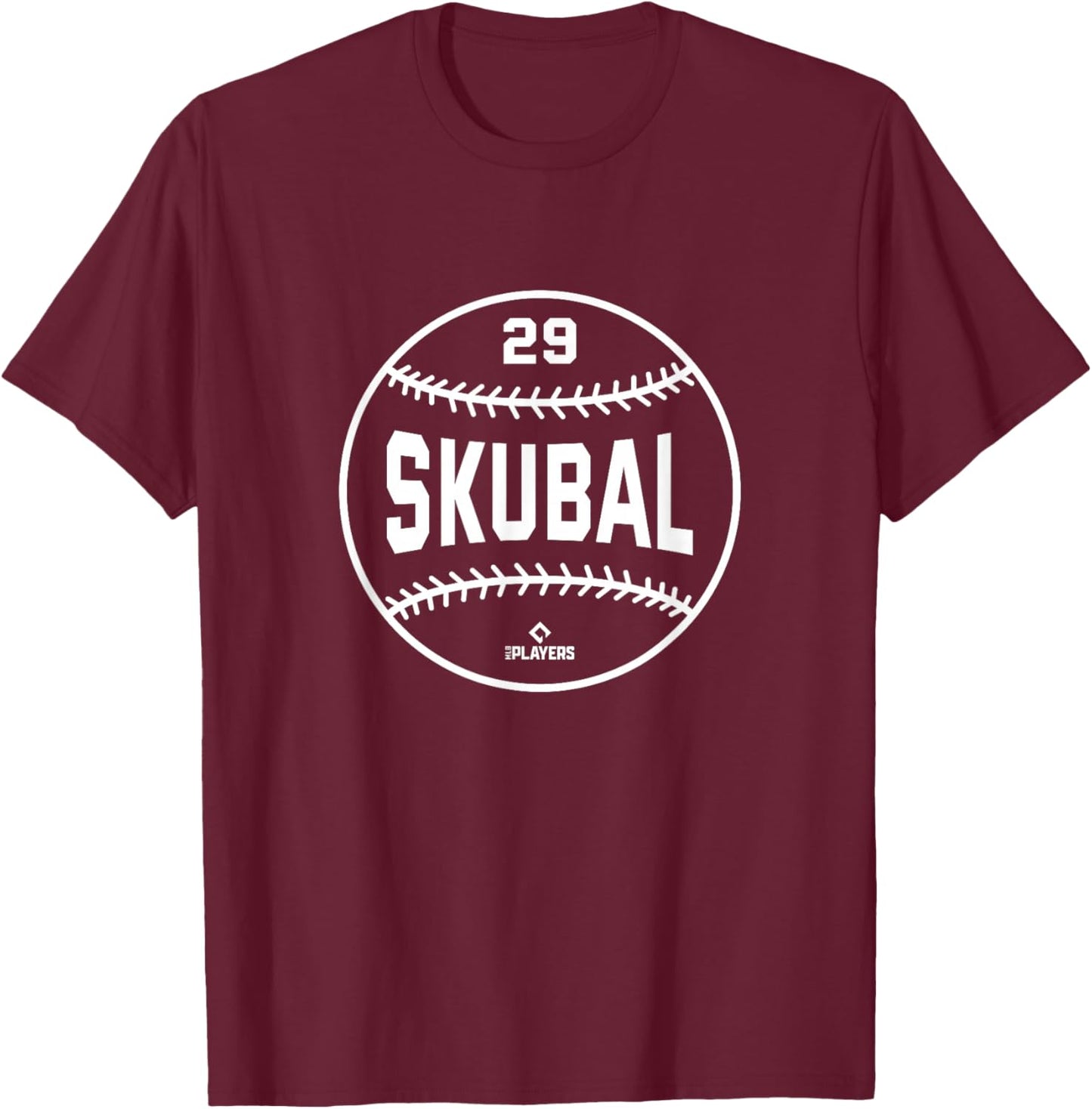 Tarik Skubal Baseball Detroit Michigan MLB Players MLBPA T-Shirt - T-Shirt | Maroon