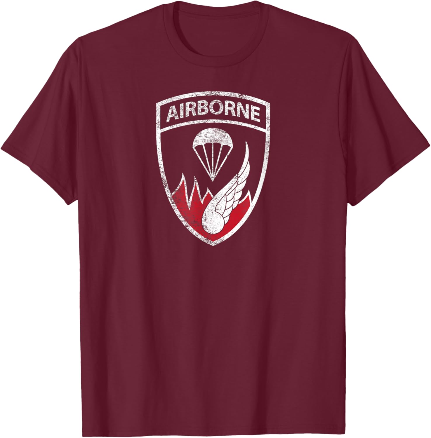 American Marauder: 187th Rakkasan Distressed Insignia T-Shirt - T-Shirt | Maroon