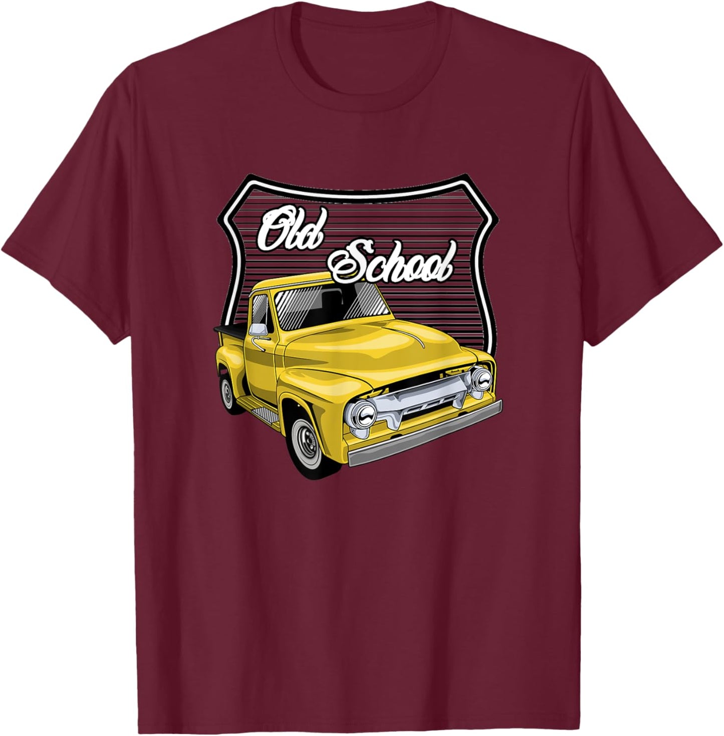 Vintage Hotrod, Classic truck, Men's Old School Hot Rod T-Shirt - T-Shirt | Maroon