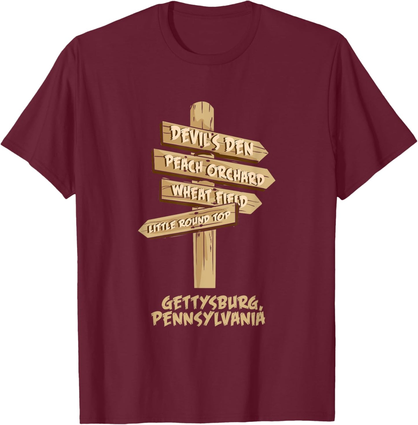 Gettysburg Pennsylvania American civil war - US History T-Shirt - T-Shirt | Maroon