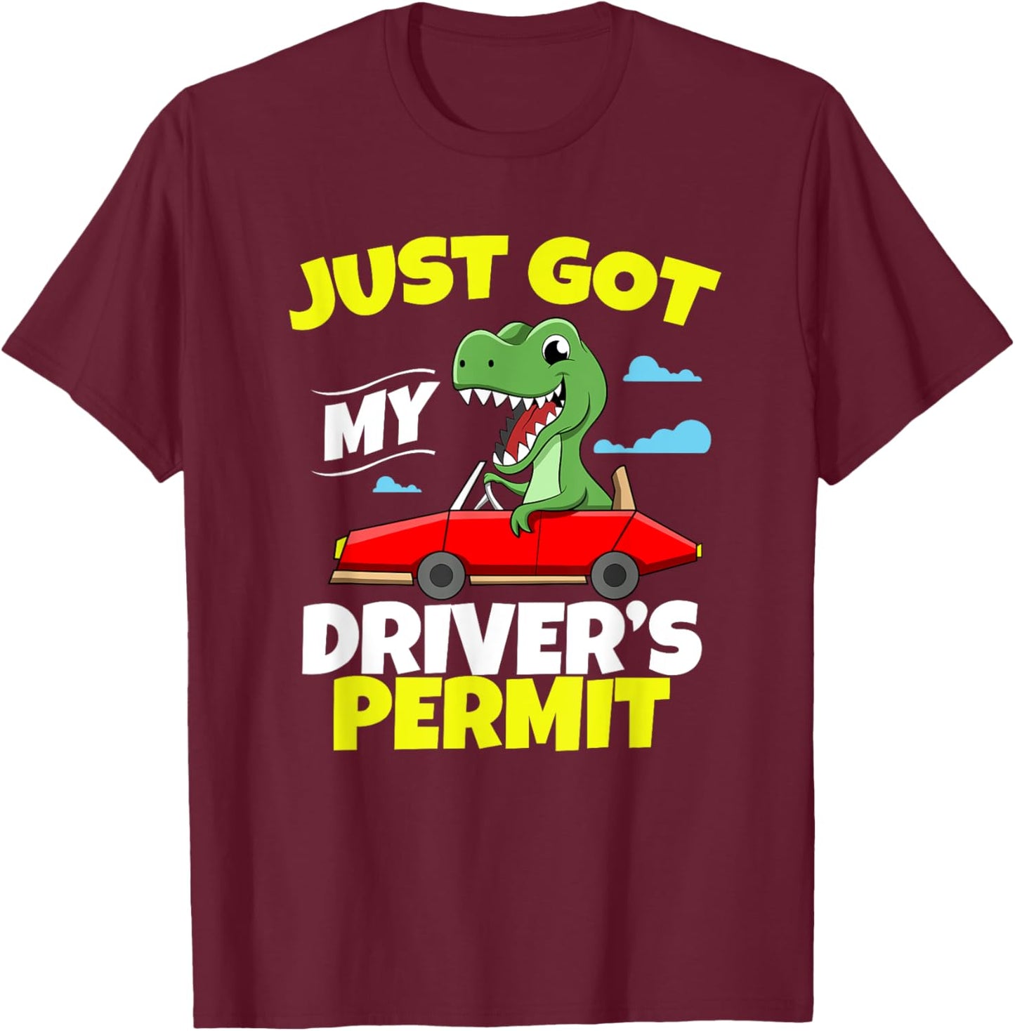 Just Got My Driver's Permit Licensed Crocodile Teen Driver T-Shirt - T-Shirt | Maroon