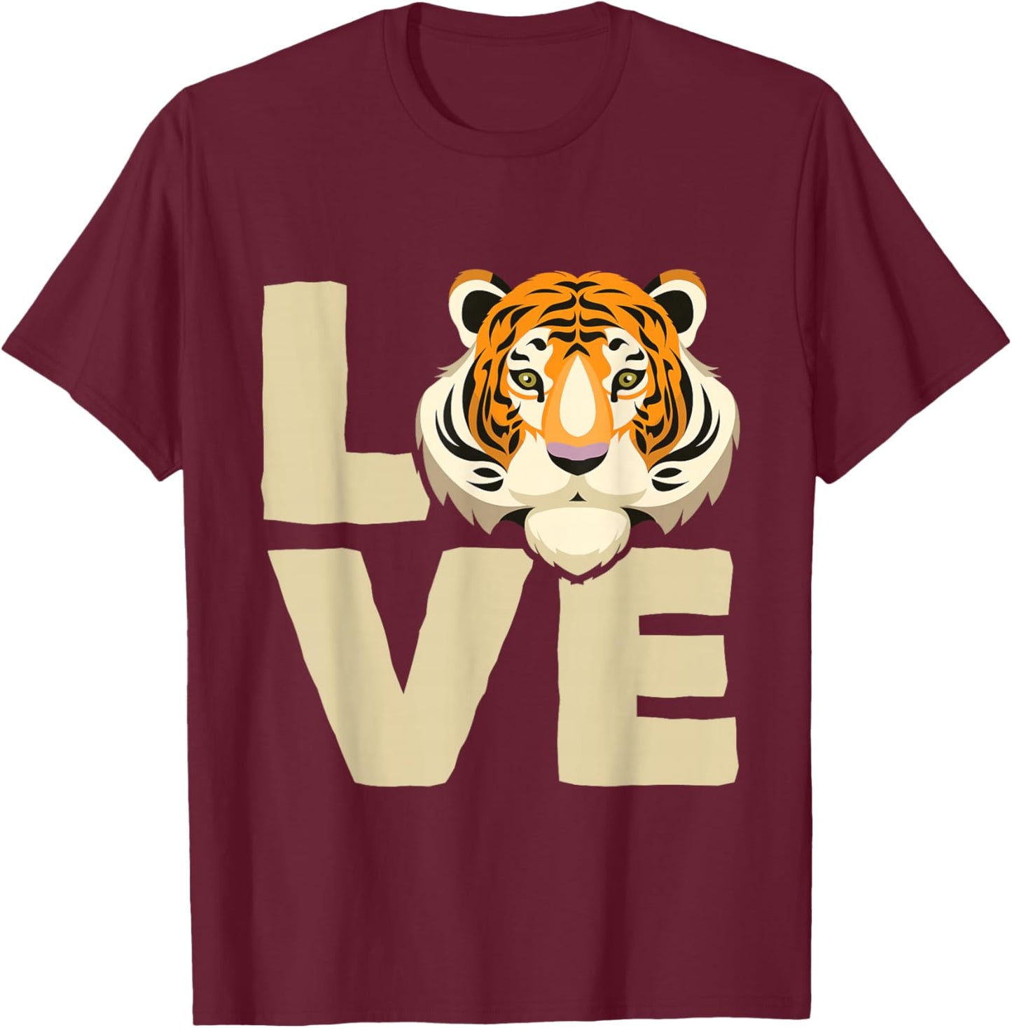 Tiger Nature Lover Safari Wildlife Animal Zookeeper T-Shirt - T-Shirt | Maroon