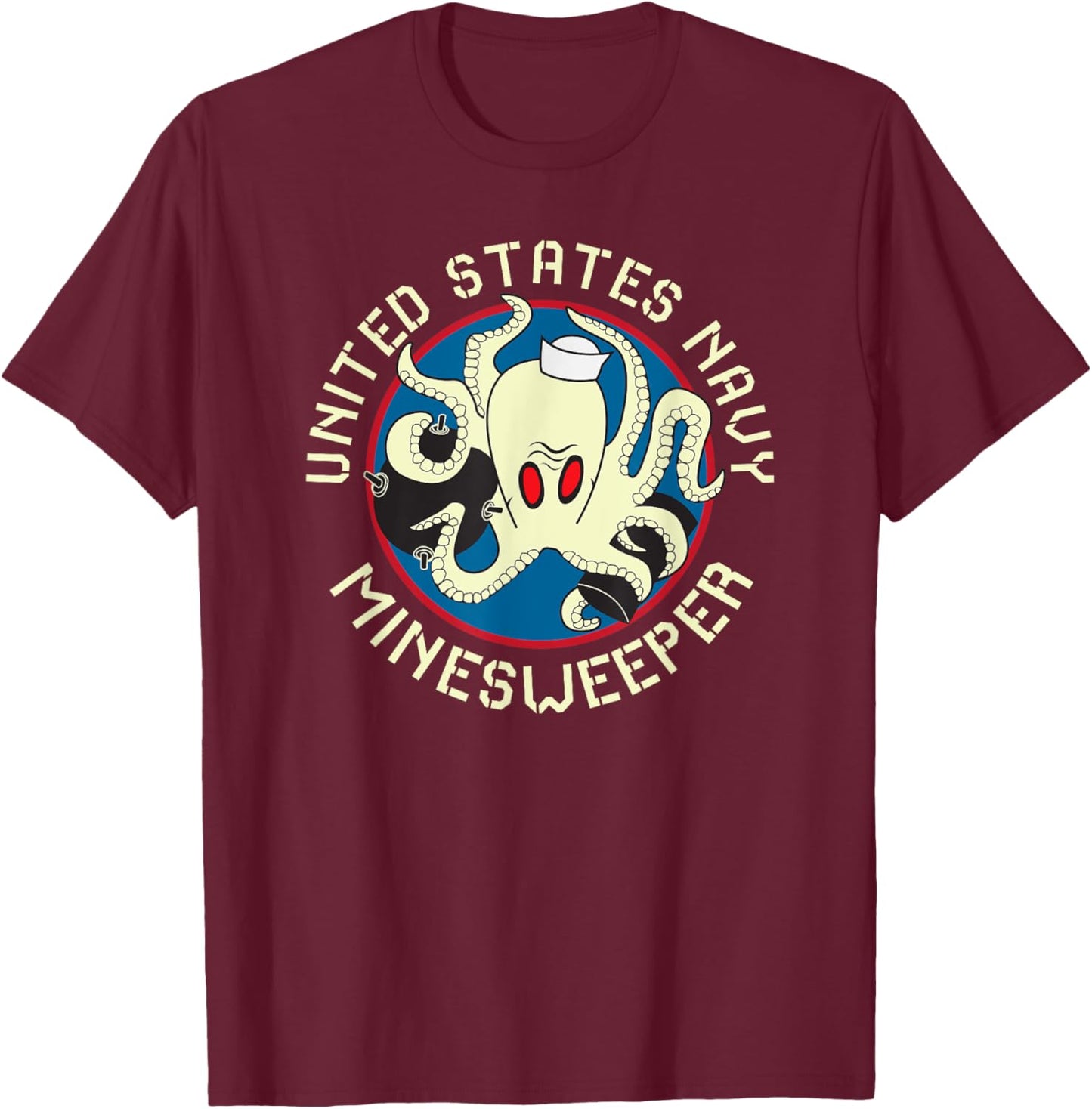 United States Navy Minesweeper T-Shirt - T-Shirt | Maroon