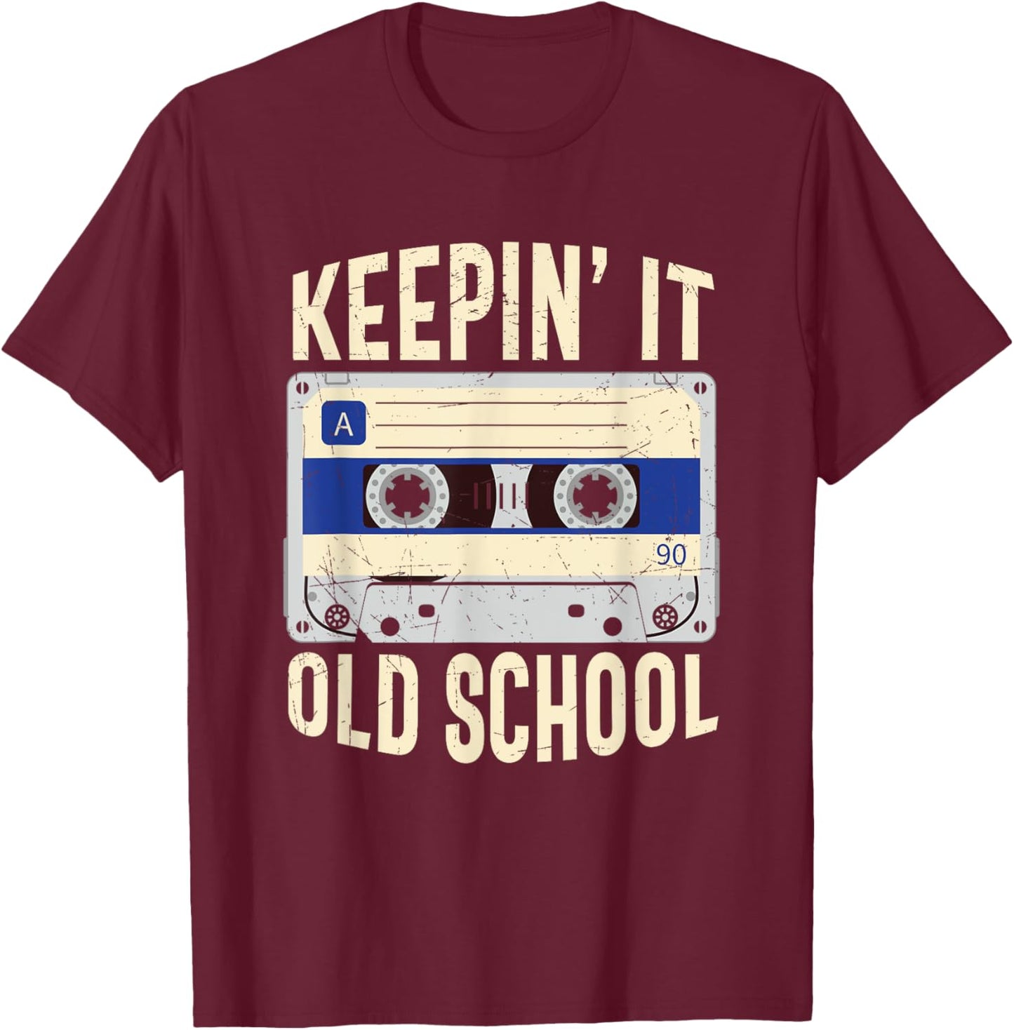 Old School Hip Hop 90s Mixtape Graphic T-Shirt - T-Shirt | Maroon
