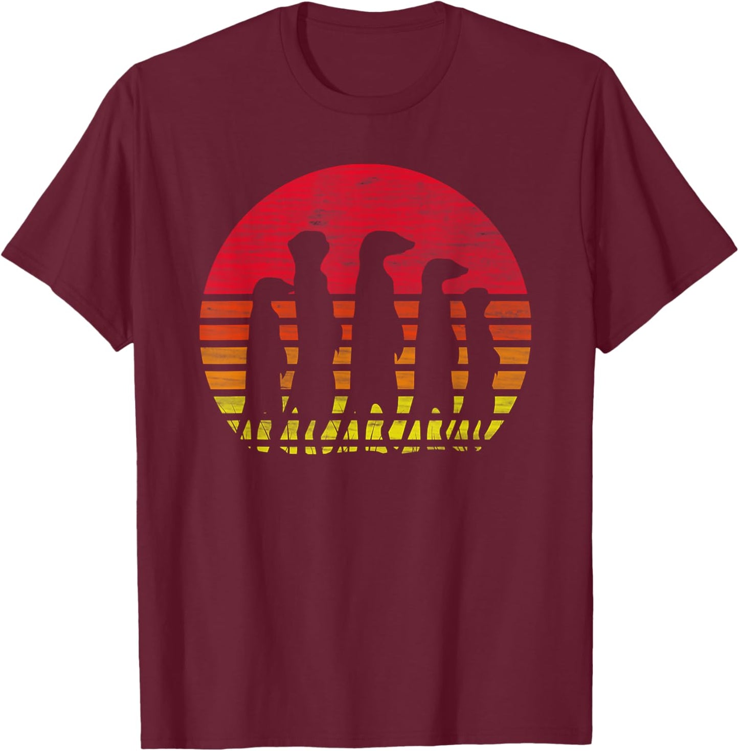 Retro meerkat silhouette T-Shirt - T-Shirt | Maroon