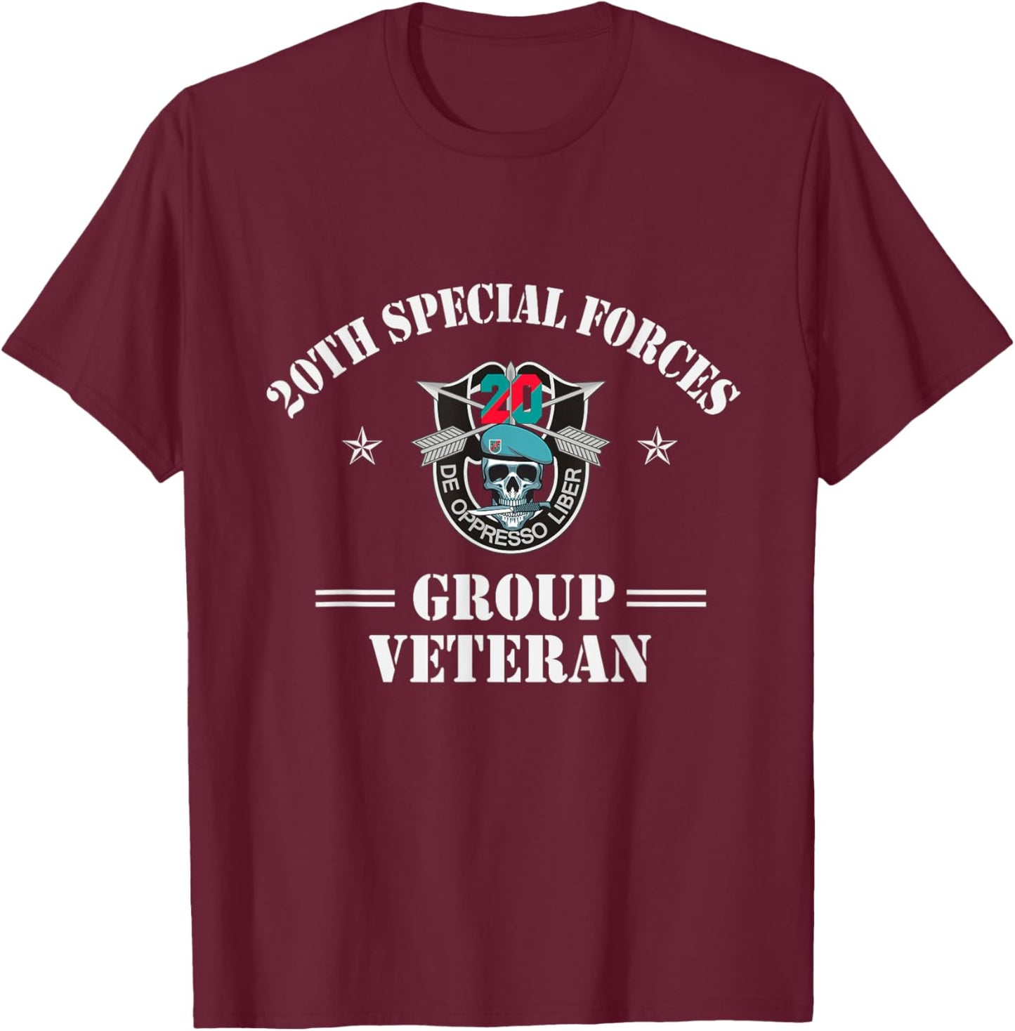 20th Special Forces Group Veteran 20th SFG 4th of July T-Shirt - T-Shirt | Maroon
