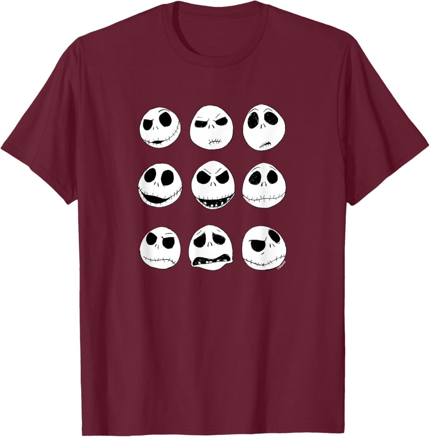 Jack Skellington Faces T-Shirt - T-Shirt | Maroon