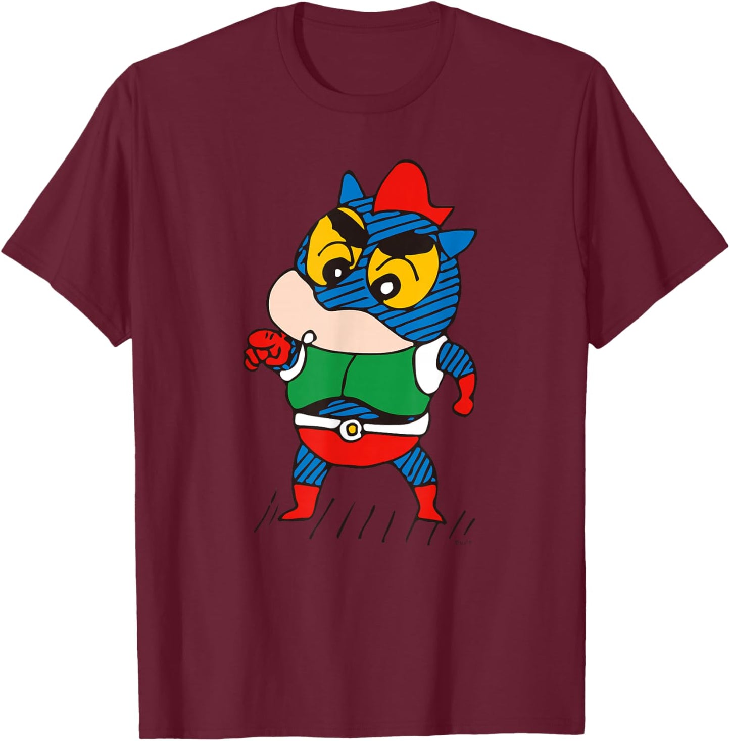 【manga】Crayon Shin-chan Transform into an Action kamen! T-Shirt - T-Shirt | Maroon