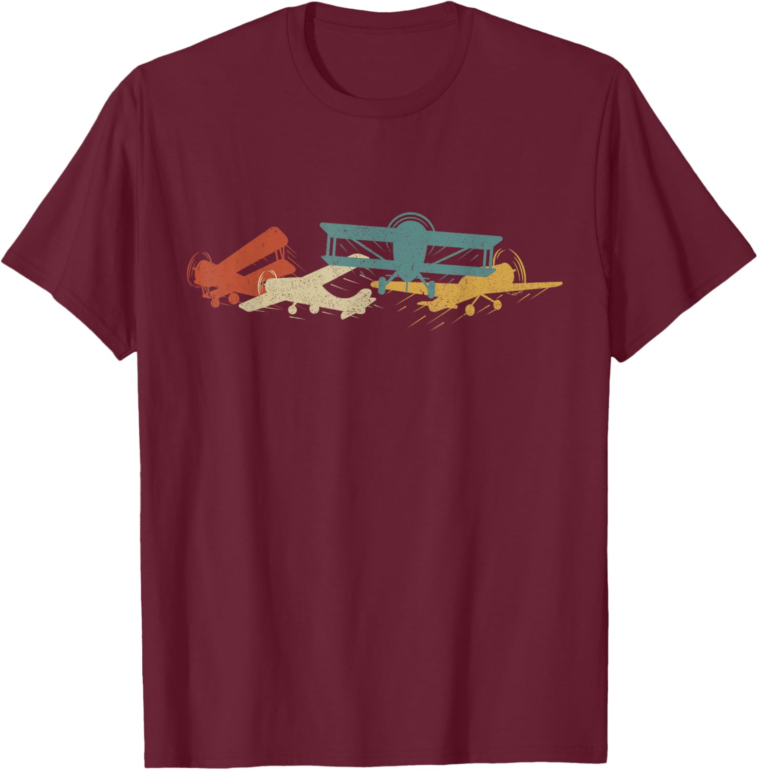 Airplane Pilot Vintage T-Shirt - T-Shirt | Maroon