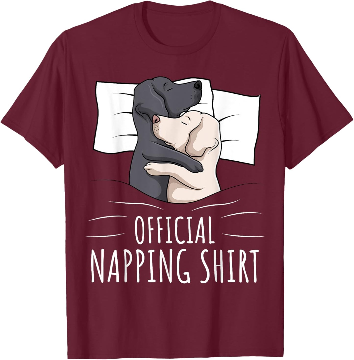 Sleeping Labrador Retriever Lab Dog Official Napping Men Women Girls Kids T-Shirt - T-Shirt | Maroon