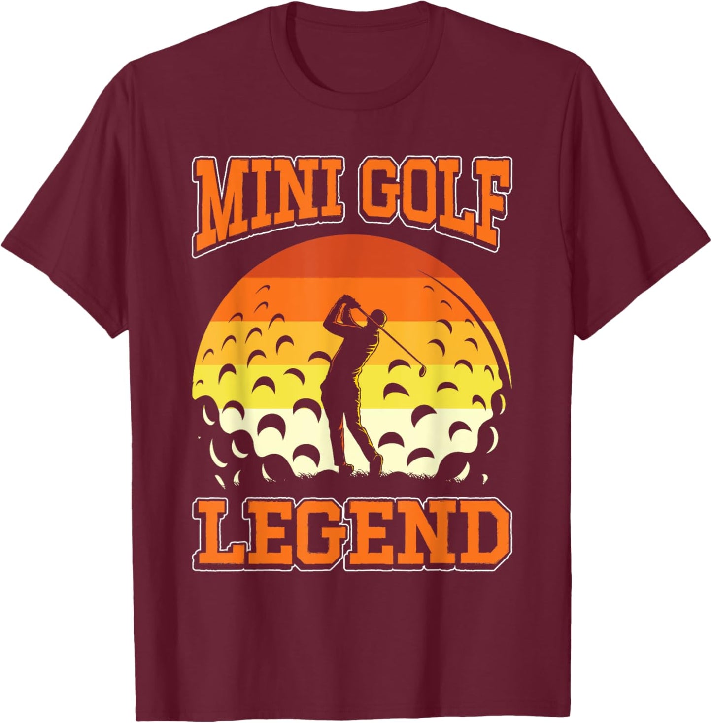 Vintage Retro Mini Golf Champion Funny mini Golfer Sport T-Shirt - T-Shirt | Maroon
