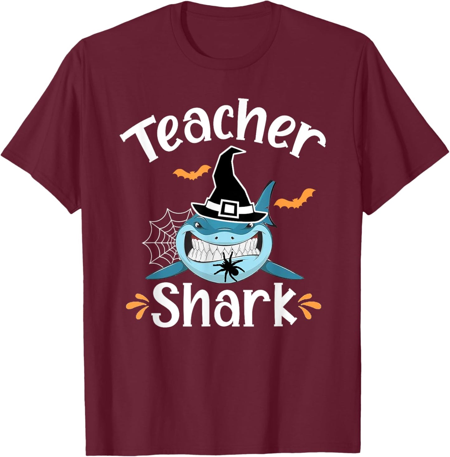 Teacher Shark Funny Halloween Men Women T-Shirt - T-Shirt | Maroon