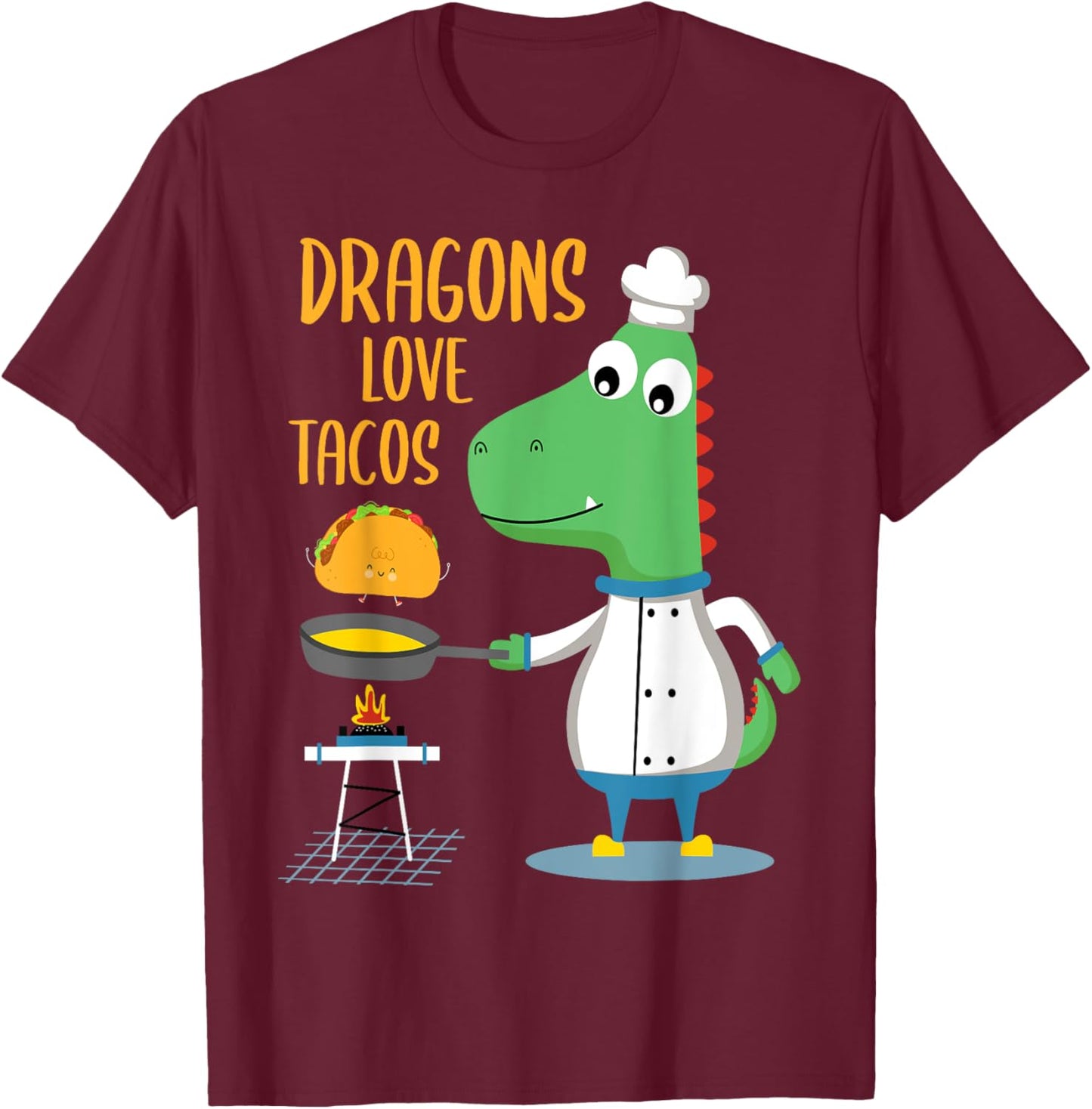 Dragons Love Tacos T-Shirt - T-Shirt | Maroon