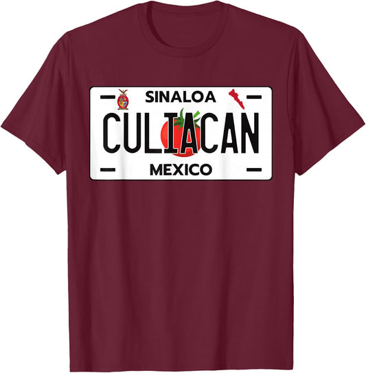 Culiacan Sinaloa License Plate, Culiacan Sinaloa, Culiacan T-Shirt - T-Shirt | Maroon