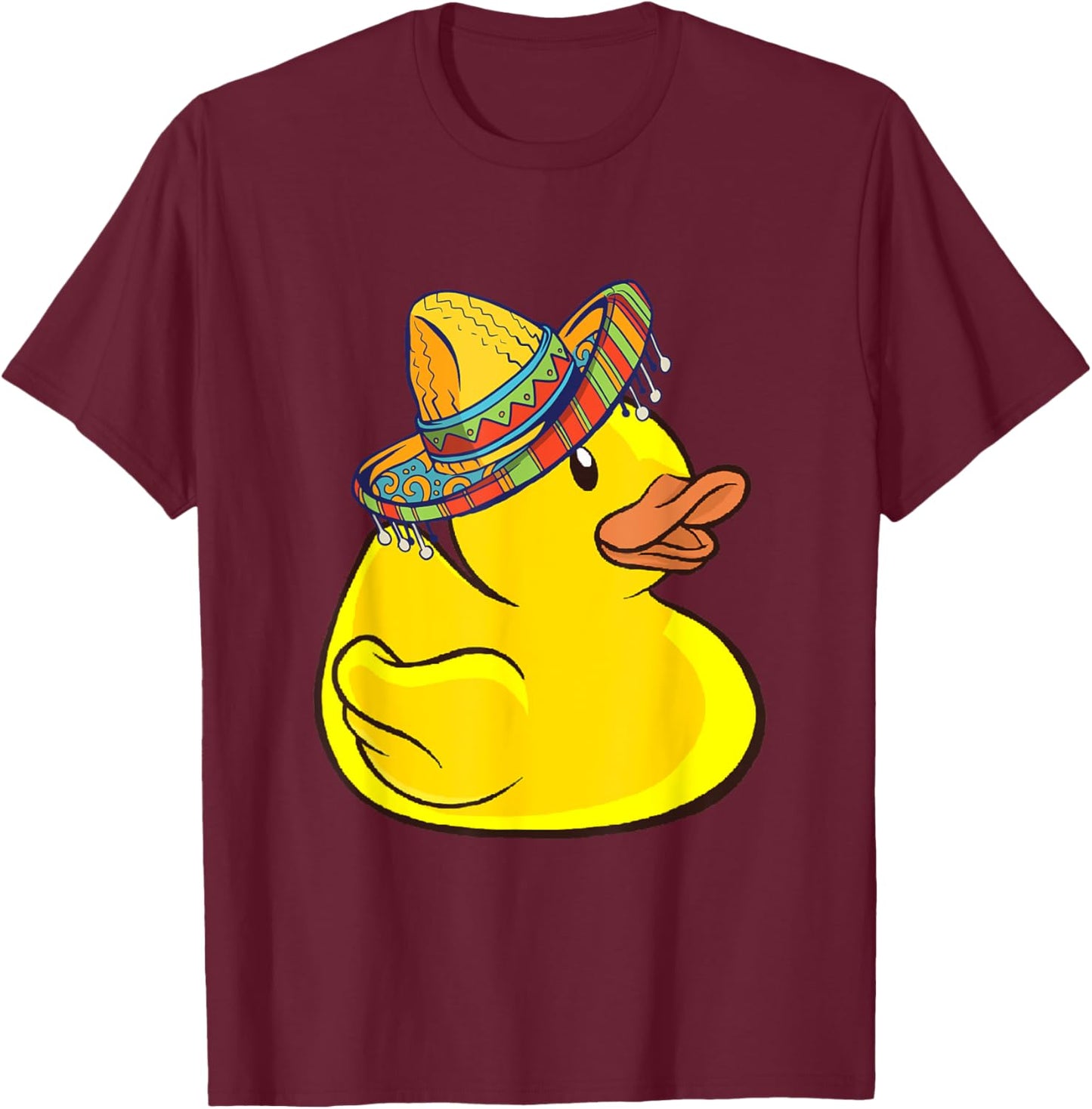 Rubber Duck Sombrero Mexico Cute Duckie Rubber Duck Lover T-Shirt - T-Shirt | Maroon