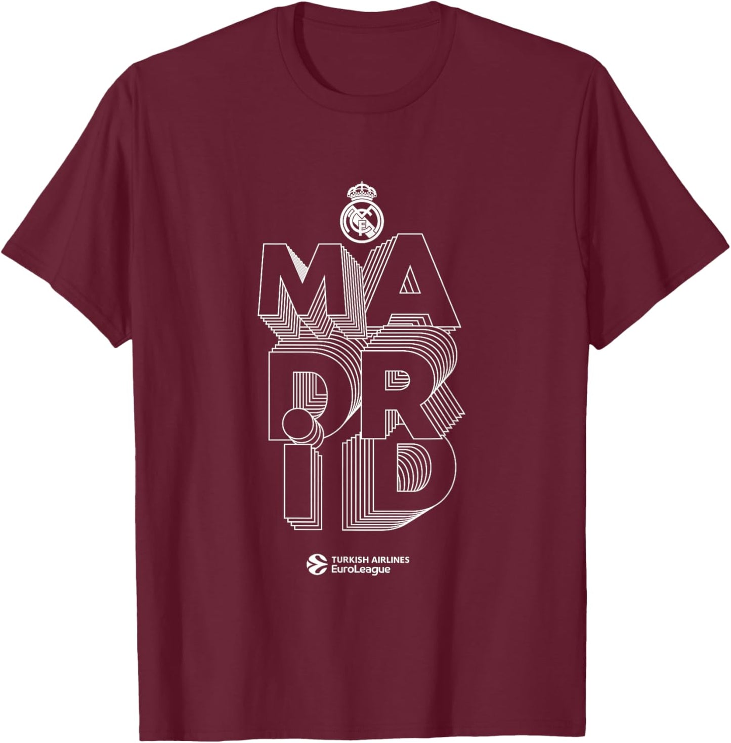 Real Madrid Collection WhiteLogo T-Shirt - T-Shirt | Maroon