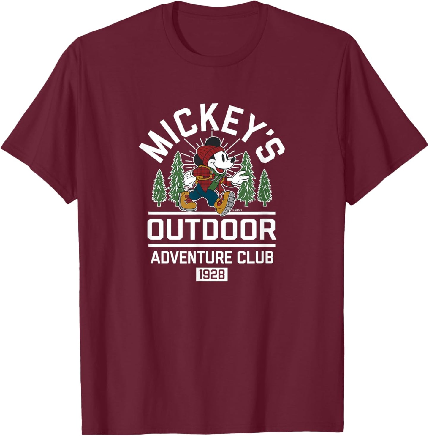 Mickey Mouse - Mickey's Outdoor Adventure Club T-Shirt - T-Shirt | Maroon