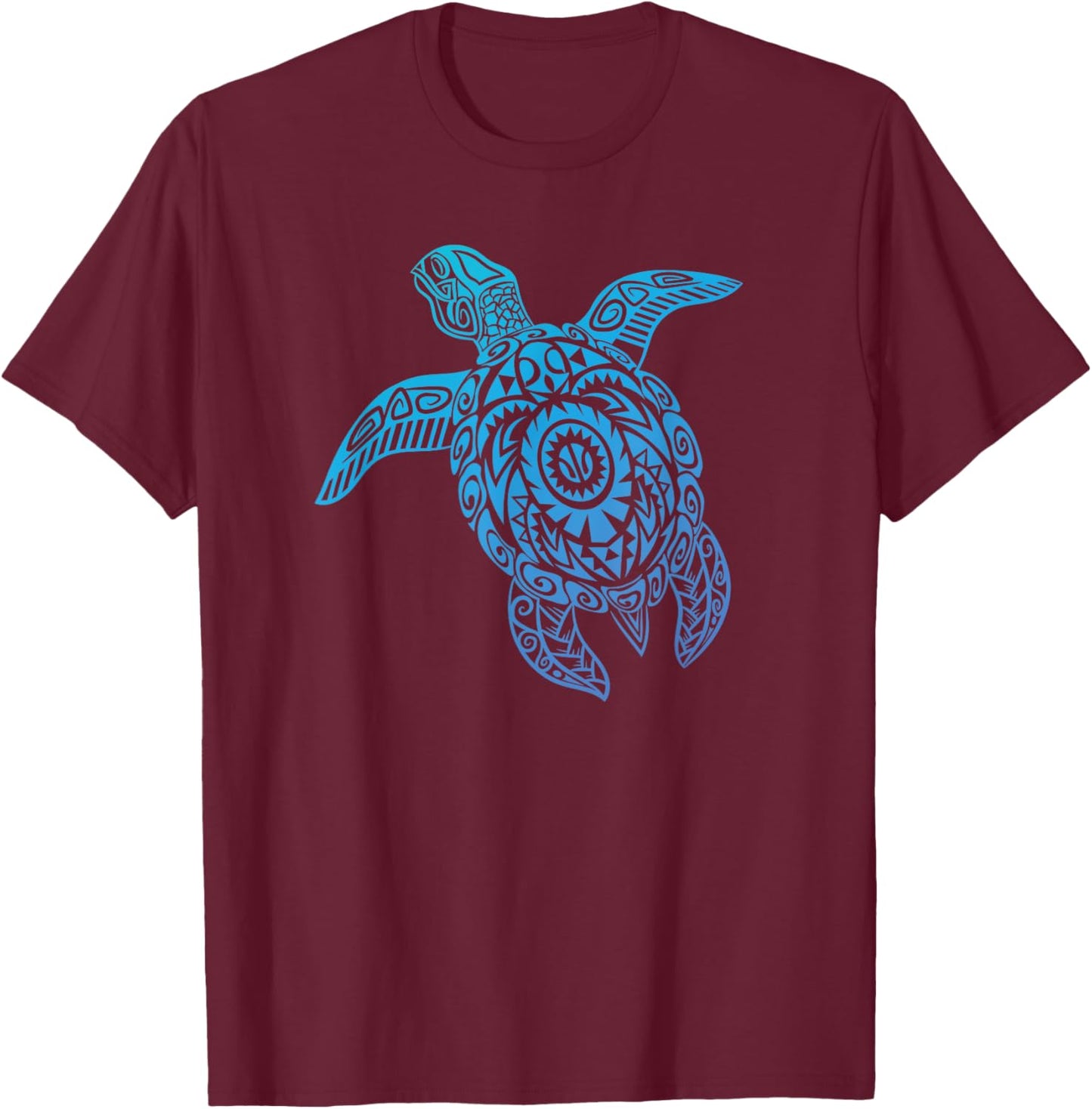 Sea Turtle Shirt - Native Hawaiian - Hawaiian Tribal T-Shirt - T-Shirt | Maroon