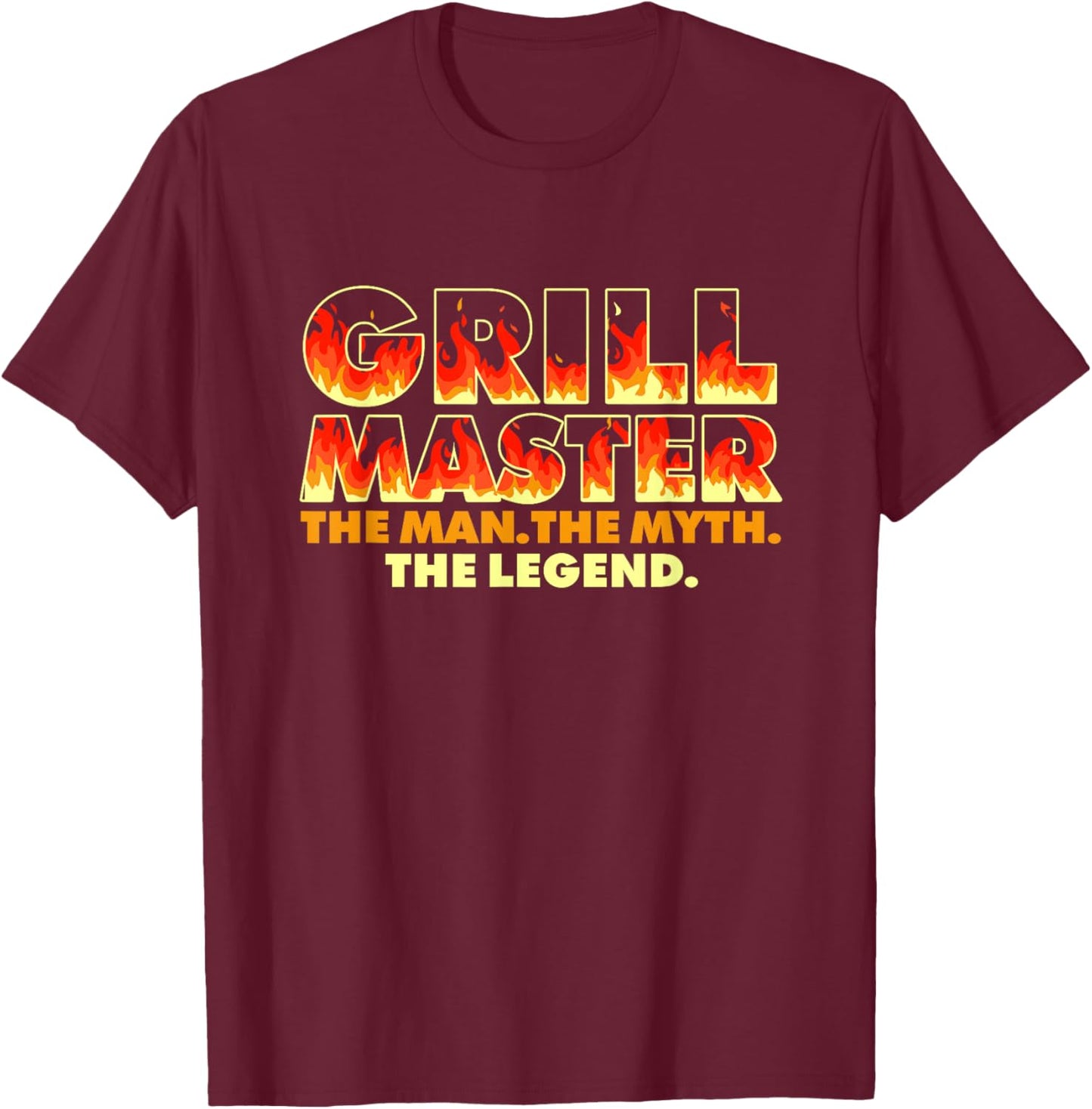 Grill Master the man the myth the legend grilling BBQ T-Shirt - T-Shirt | Maroon
