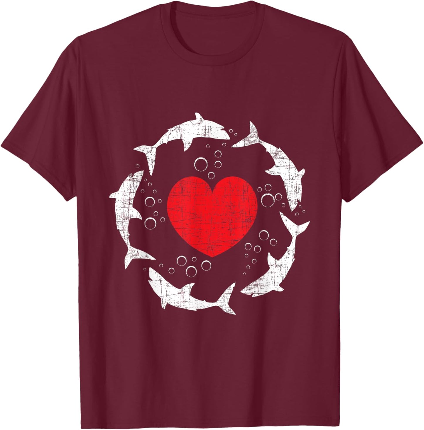 Shark Family - Marine Biologist Shark Lovers Wildlife T-Shirt - T-Shirt | Maroon