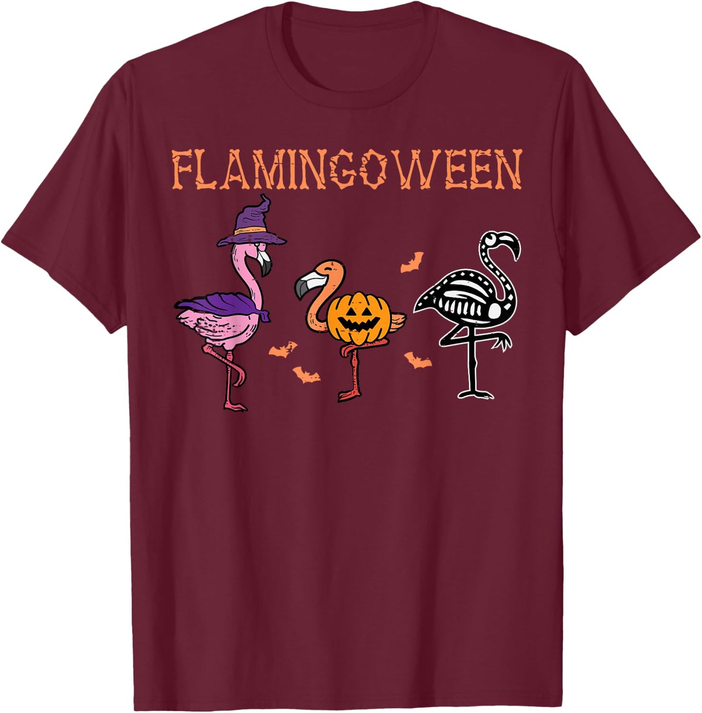 Halloween Flamingo Flamingoween Funny Costume Women Men Kids T-Shirt - T-Shirt | Maroon