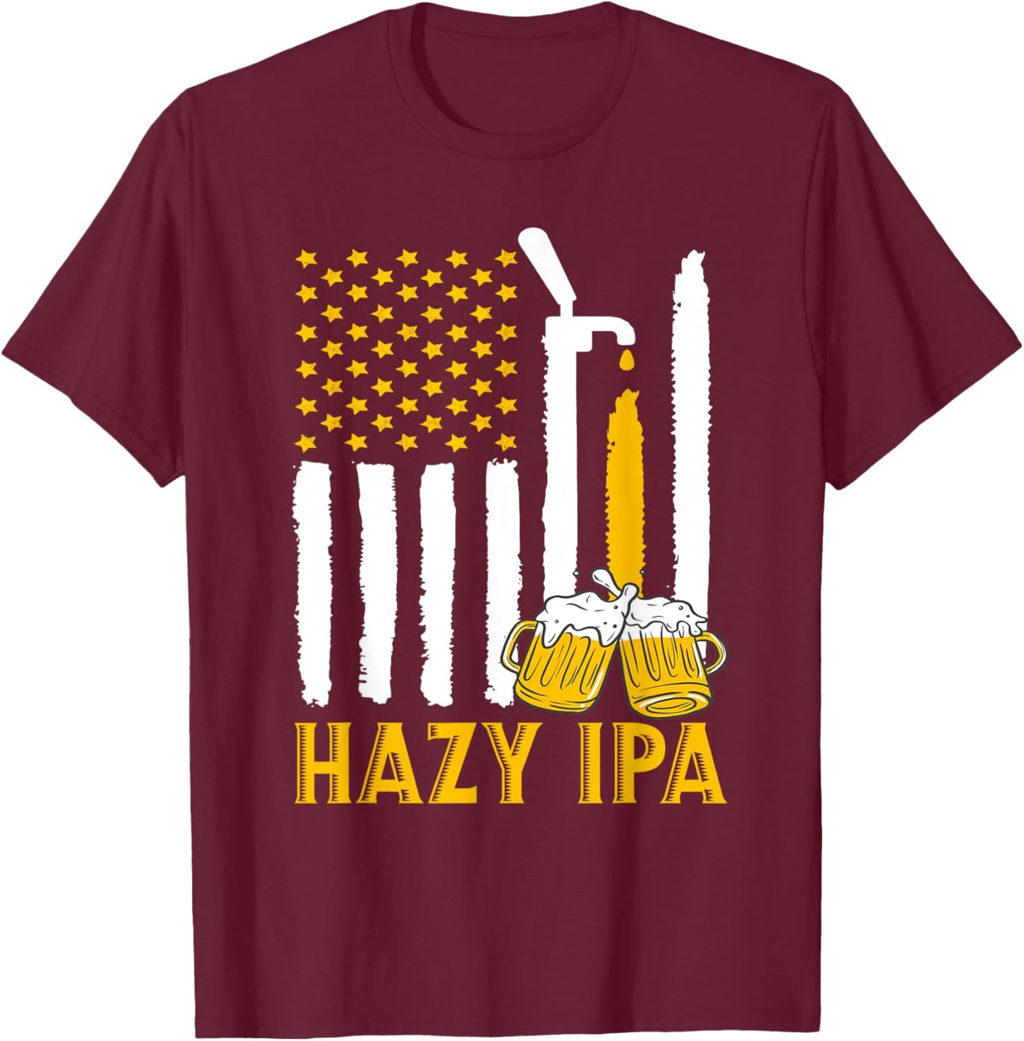 Hazy IPA Craft Beer Indian Pale Ale T-Shirt - T-Shirt | Maroon
