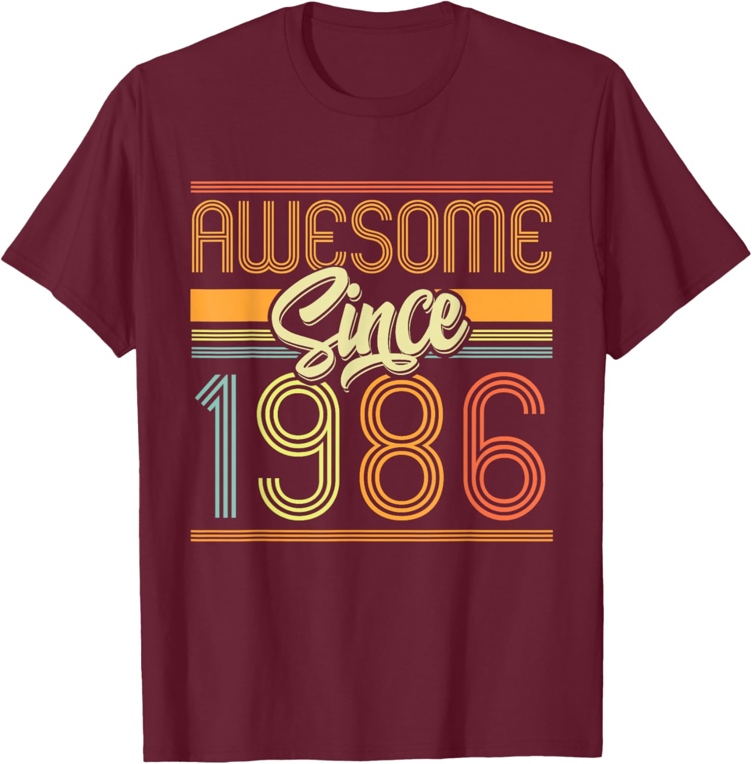 Awesome Since 1986 39th Birthday 39 Years Old Bday Men Women T-Shirt - T-Shirt | Maroon