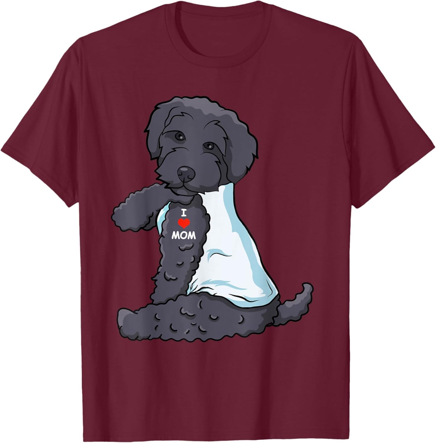 I Love Mom Tattoo Schnoodle Mom Dog Lover Women T-Shirt - T-Shirt | Maroon