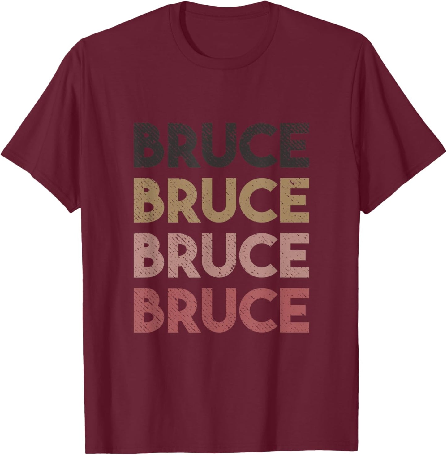 Bruce Retro Style Vintage Distressed T-Shirt - T-Shirt | Maroon