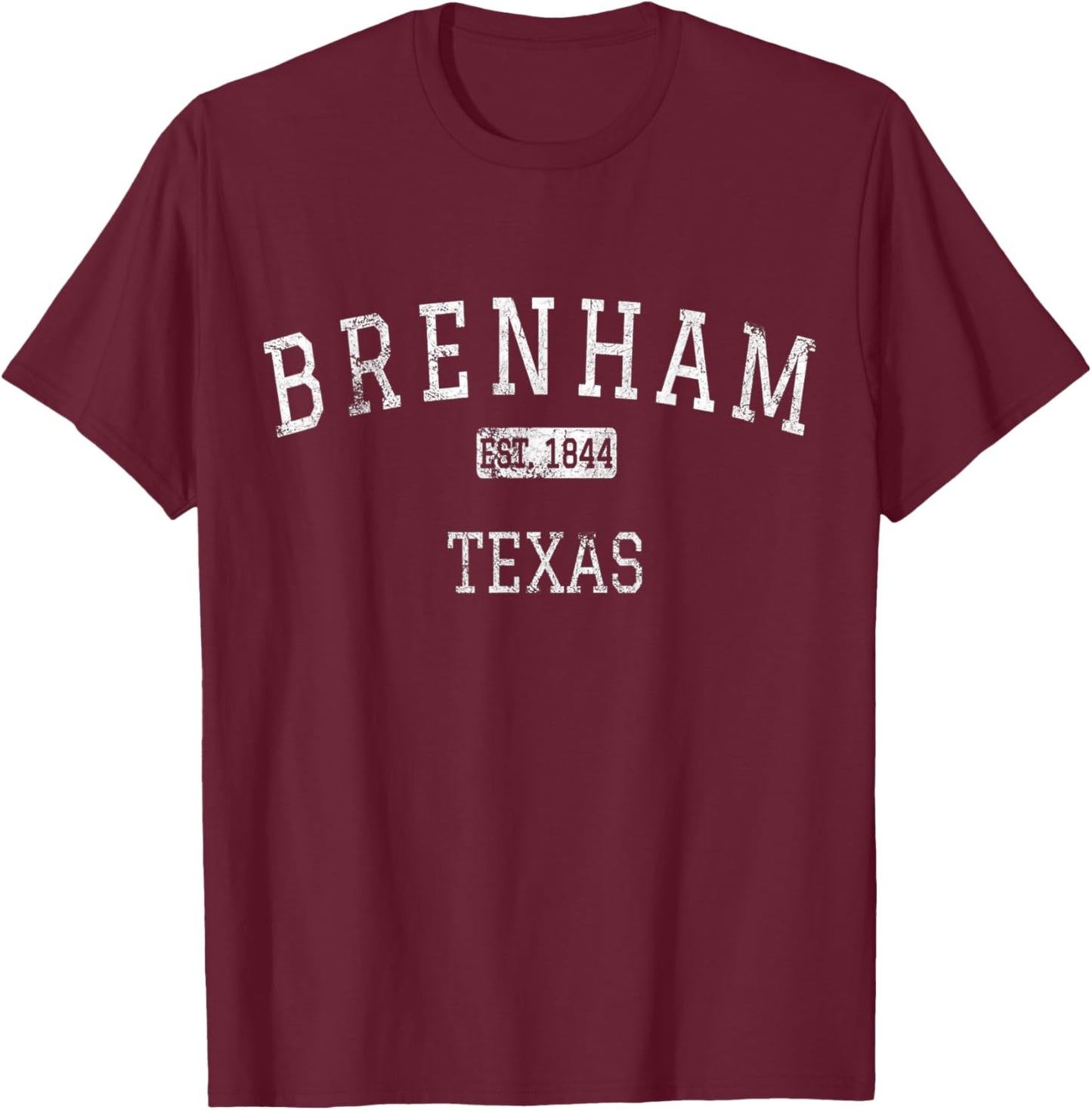 Brenham Texas TX Vintage T-Shirt - T-Shirt | Maroon