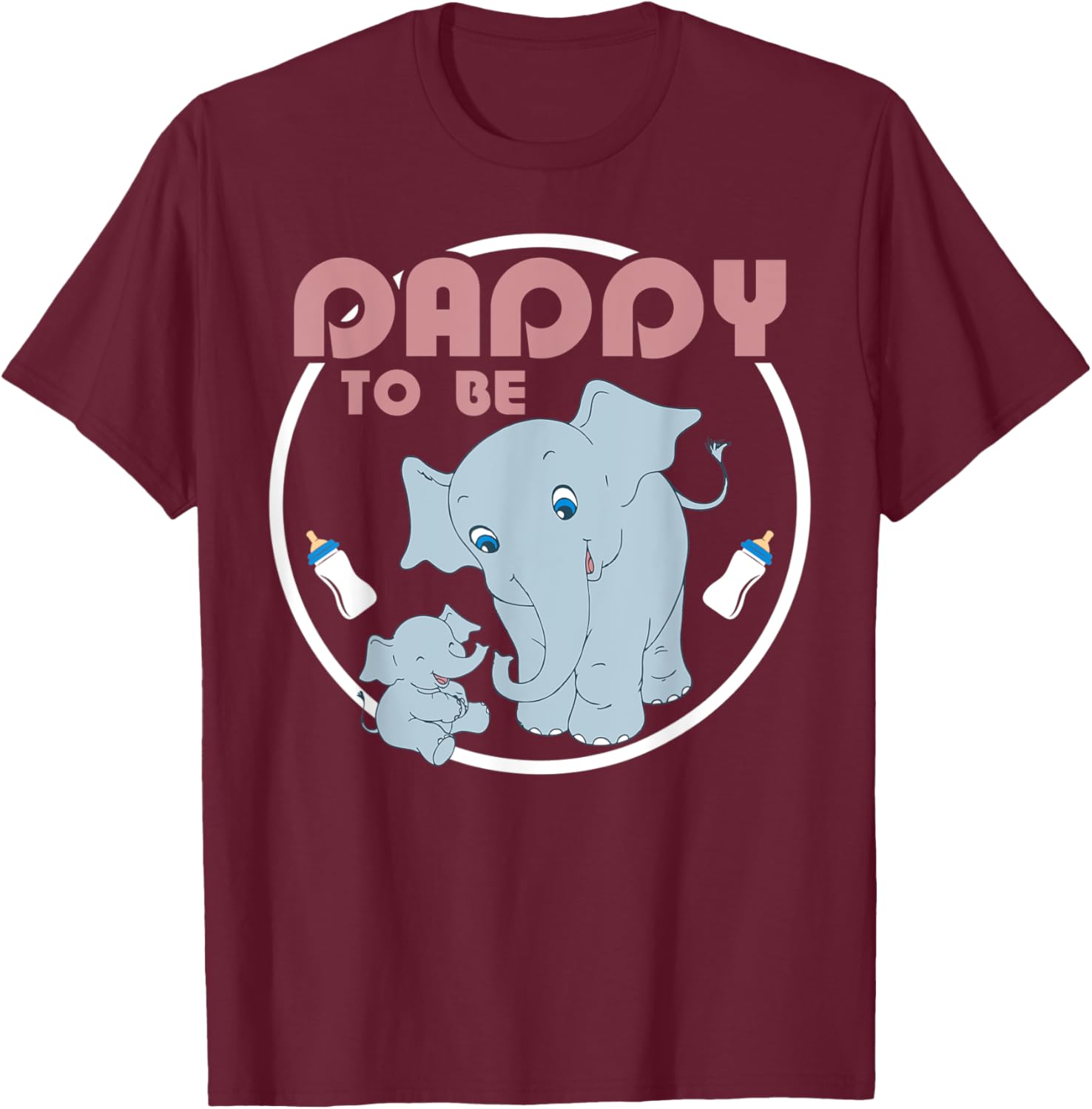 Dad To Be Elephant Baby Shower For Boy Gender Reveal T-Shirt - T-Shirt | Maroon