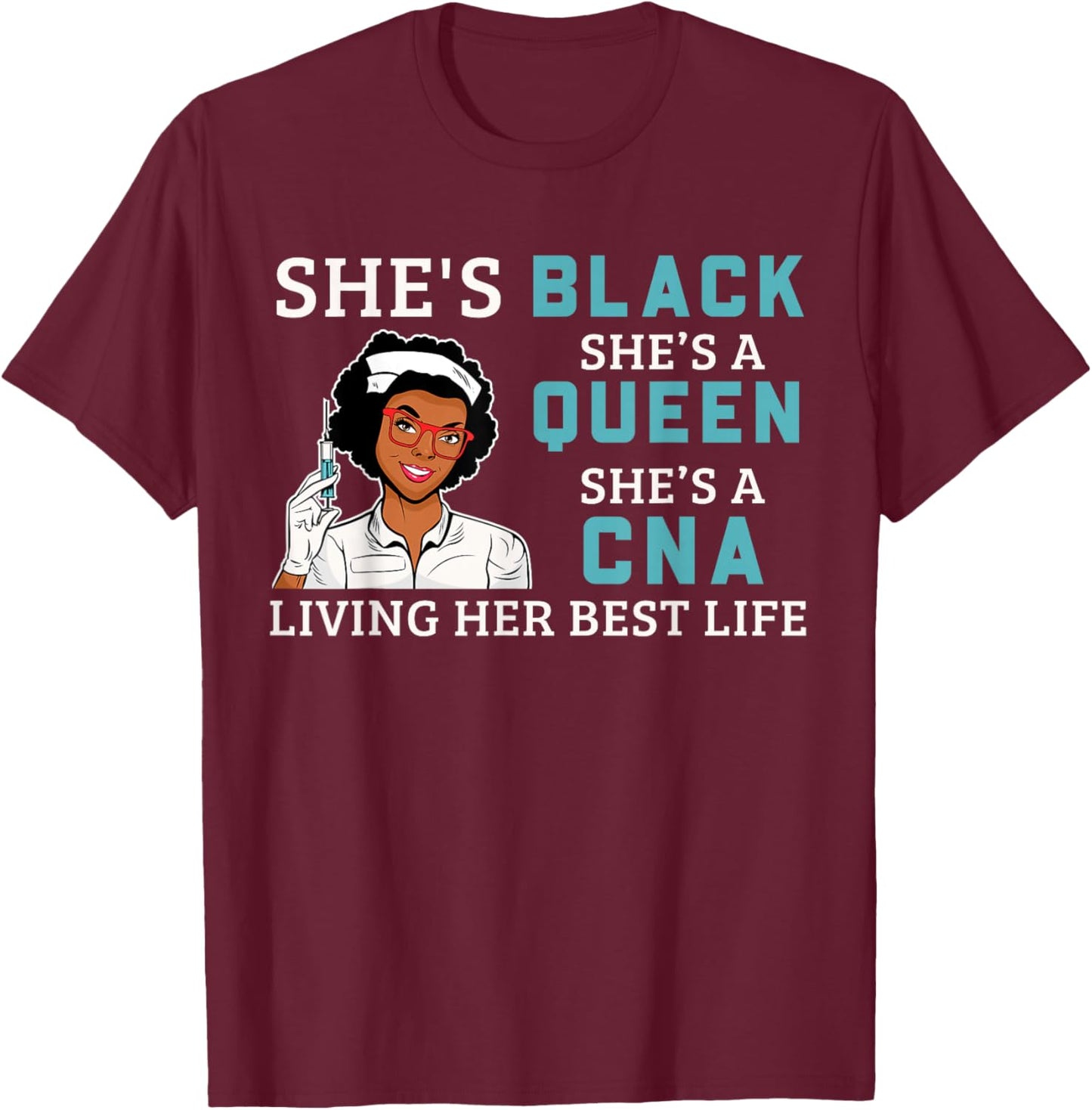 Black Cna Proud Afro Queen Women T-Shirt - T-Shirt | Maroon